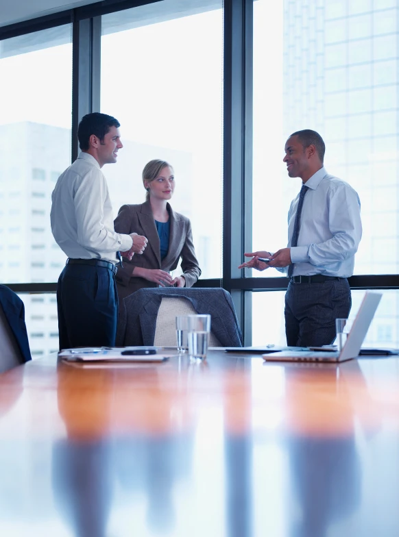Professionals discussing at conference table