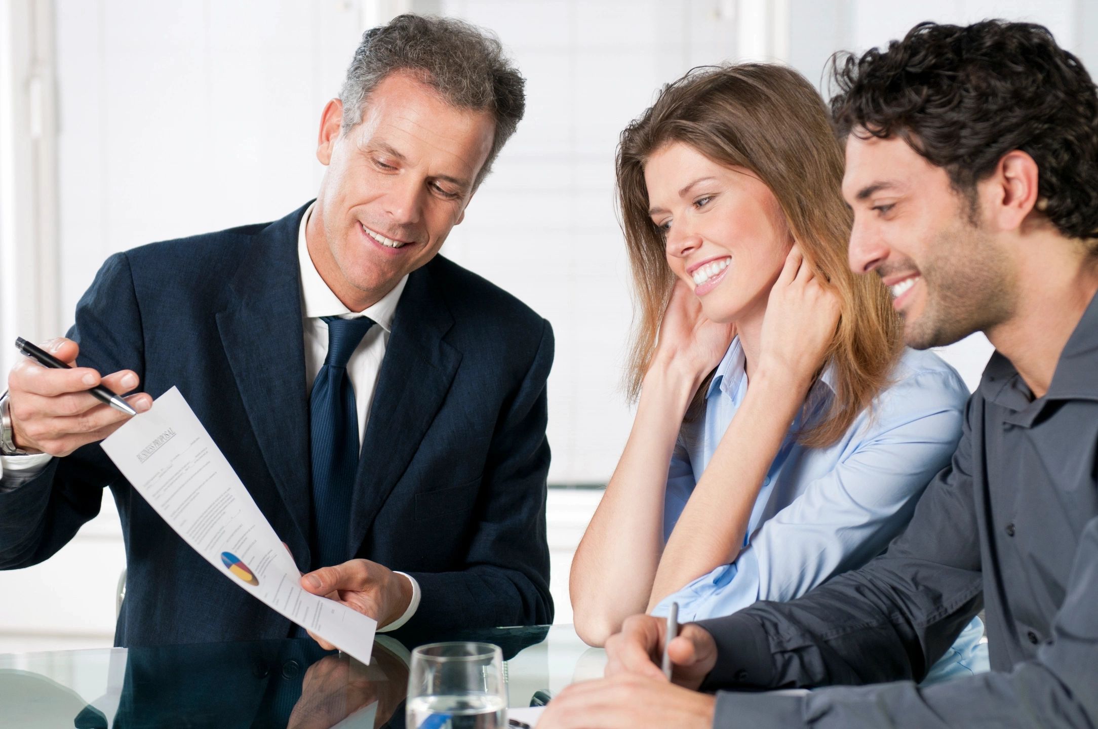 Business meeting with a contract discussion